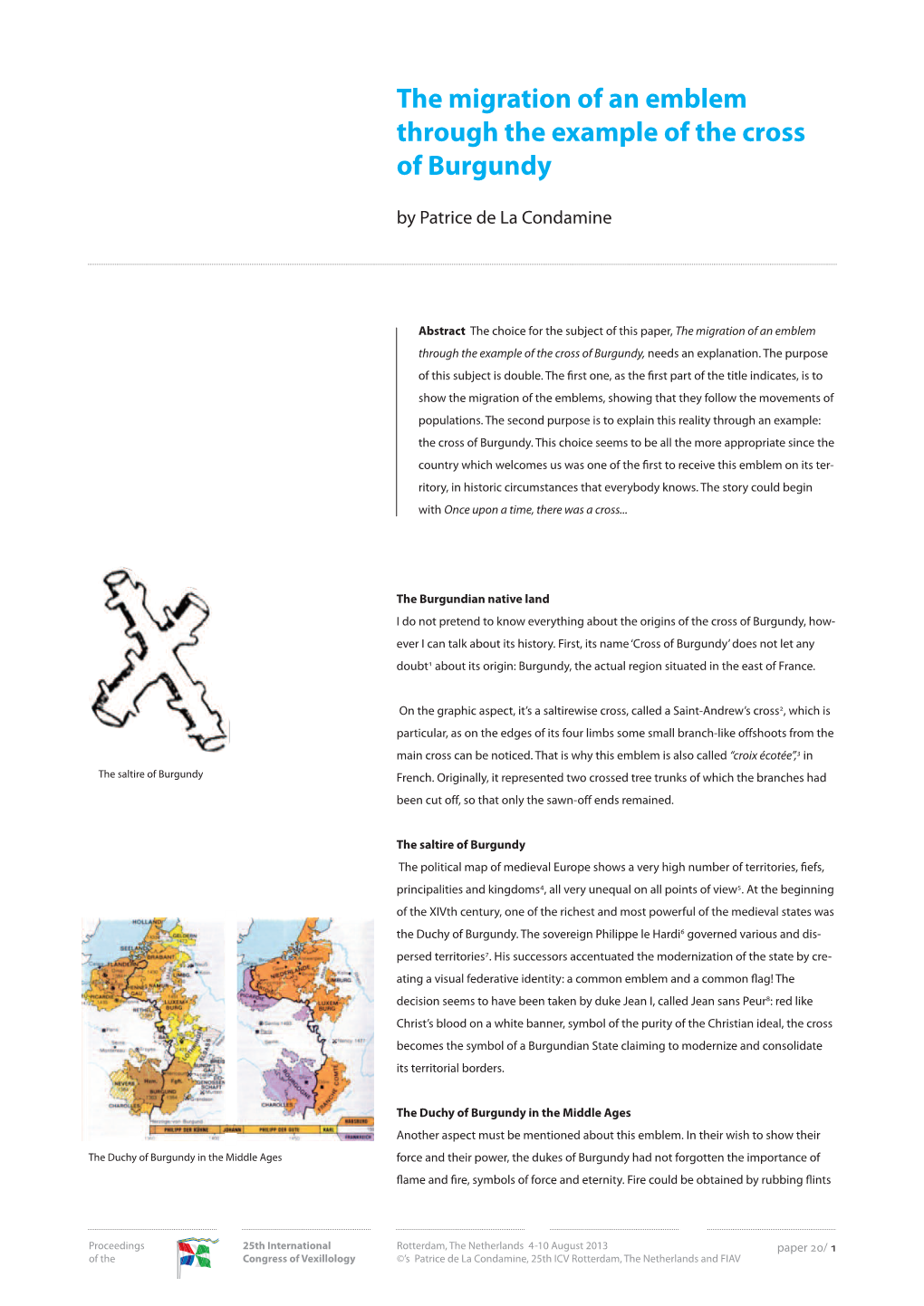 The Migration of an Emblem Through the Example of the Cross of Burgundy