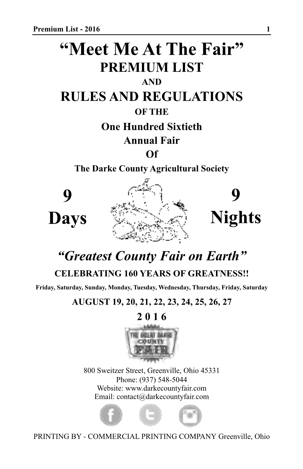 2016 Great Darke County Fair Fairbook