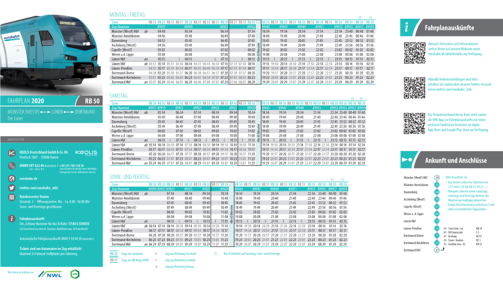 RB 50 FAHRPLAN 2020 Ankunft Und Anschlüsse Fahrplanauskünfte