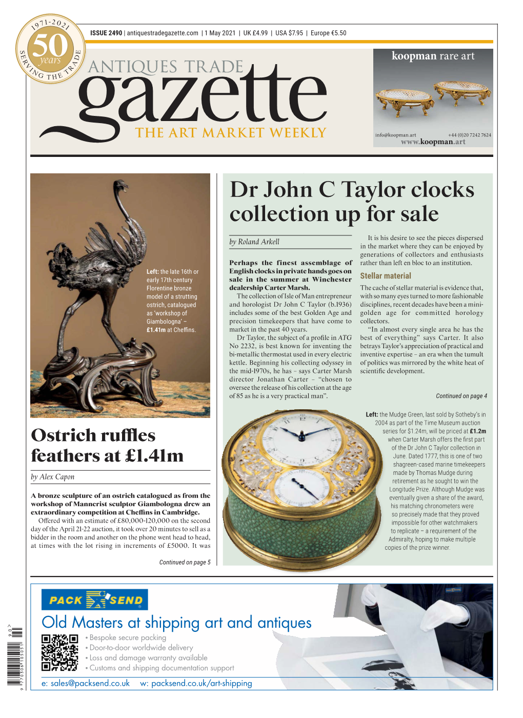 Dr John C Taylor Clocks Collection up for Sale