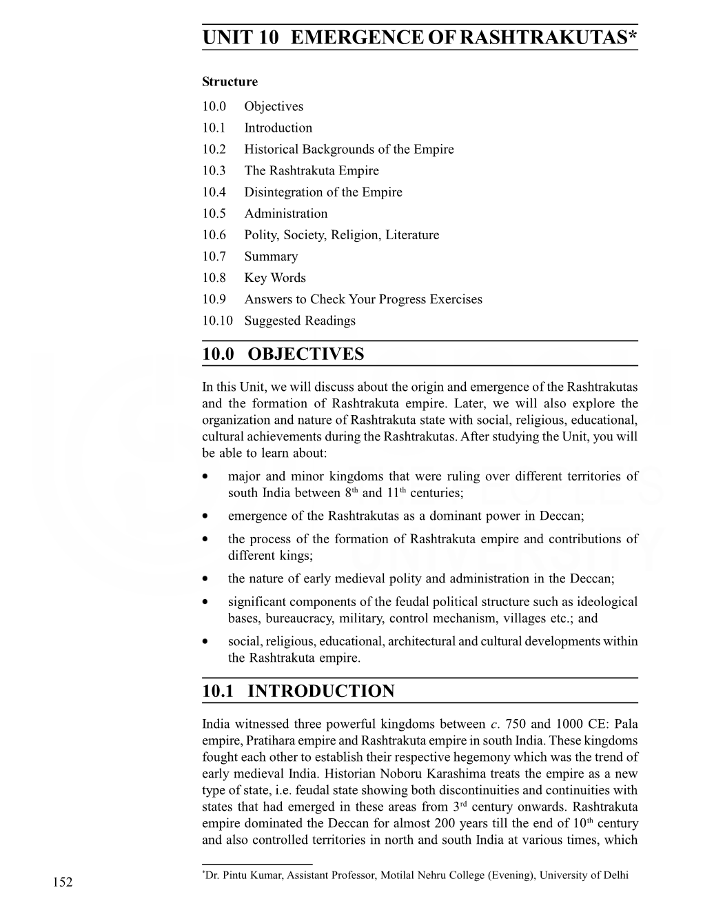 Unit 10 Emergence of Rashtrakutas*