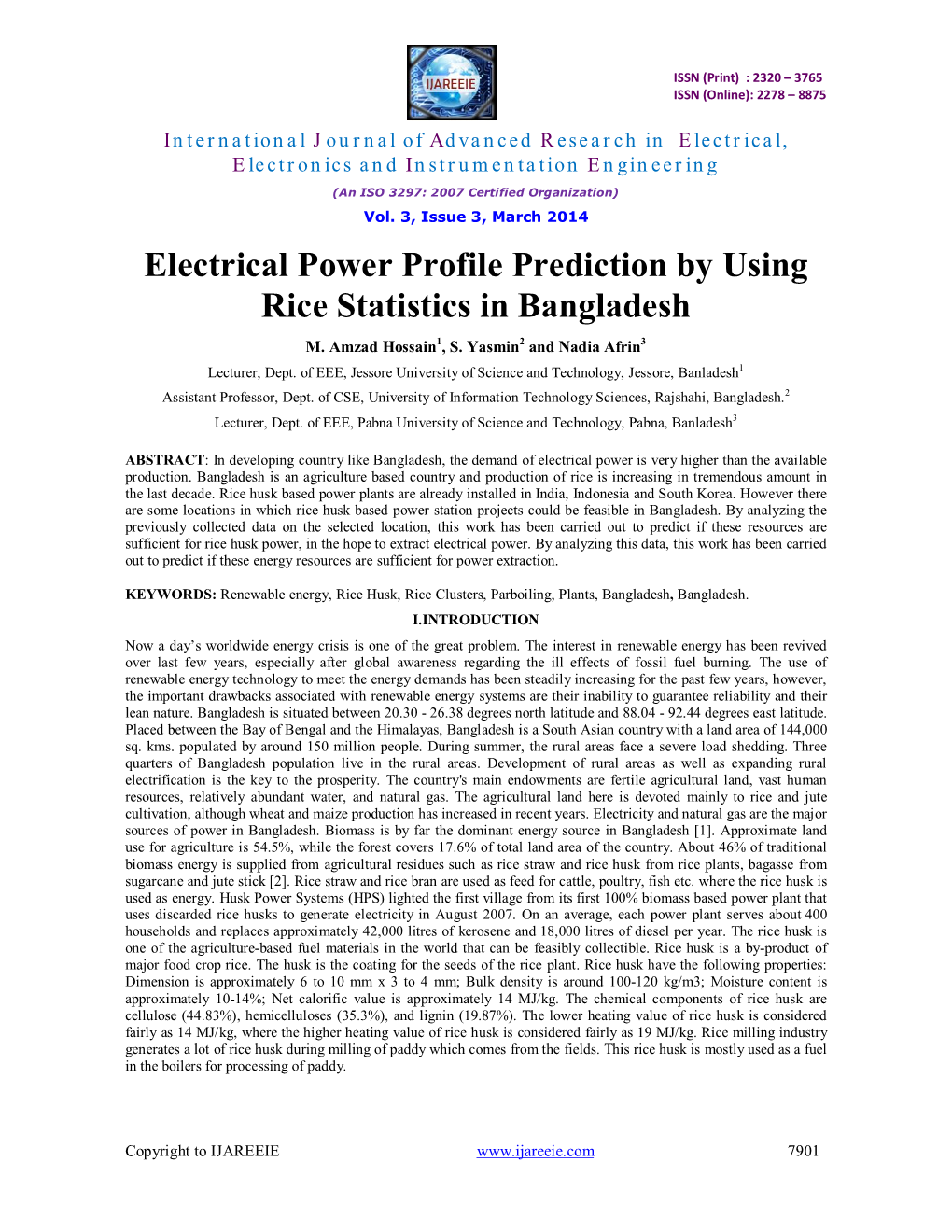 Electrical Power Profile Prediction by Using Rice Statistics in Bangladesh M