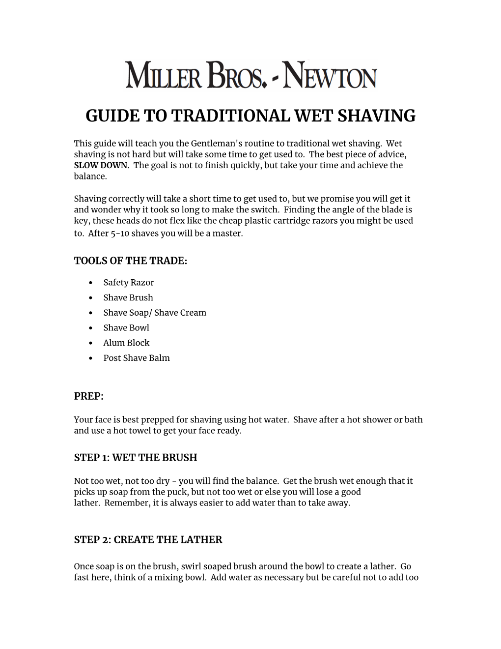 Guide to Traditional Wet Shaving