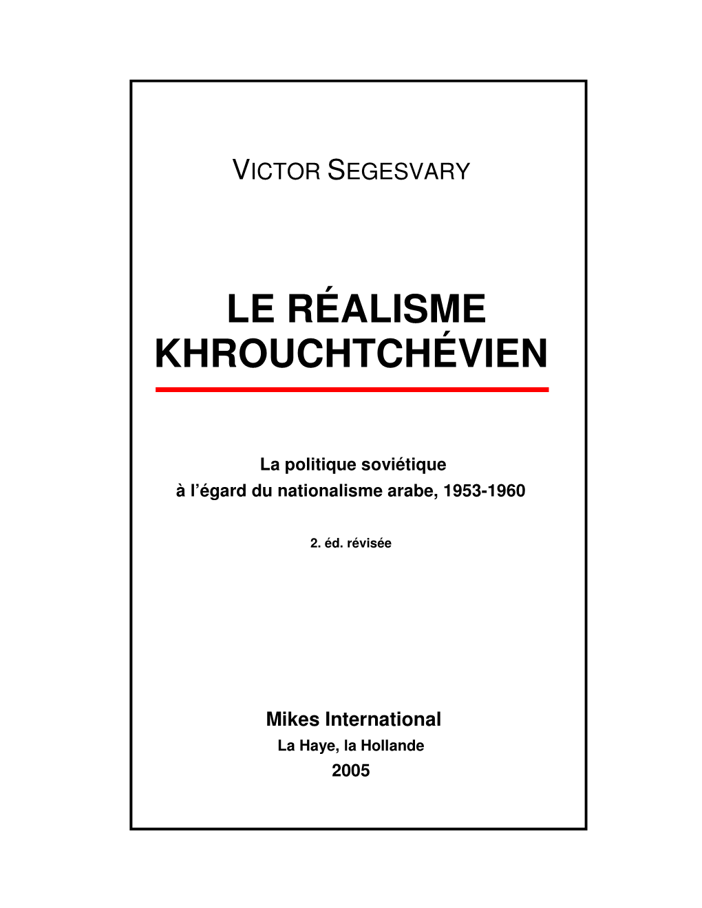 Le Réalisme Khrouchtchévien