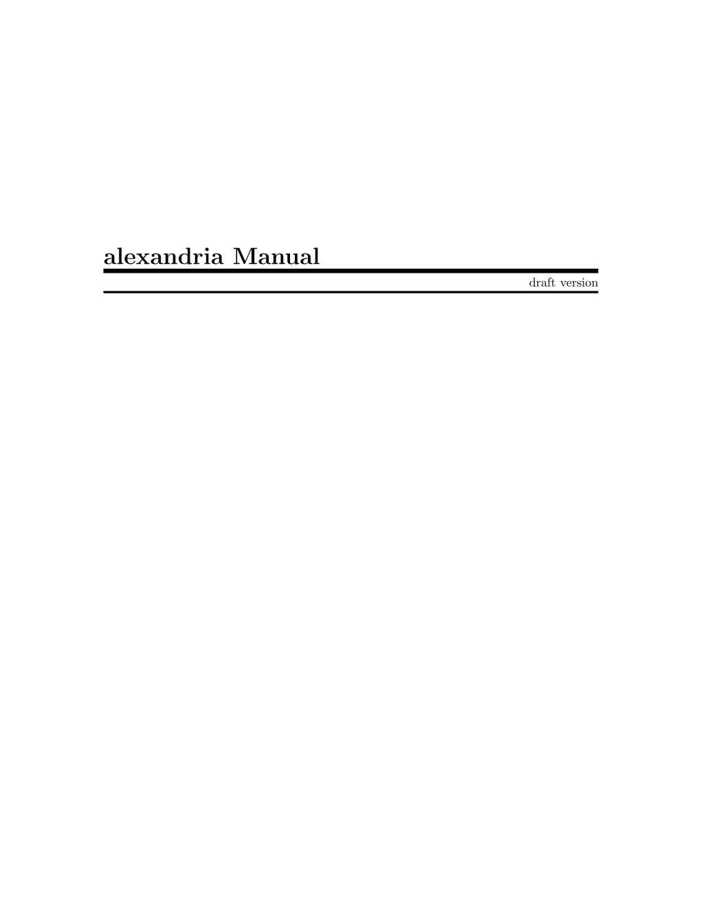 Alexandria Manual