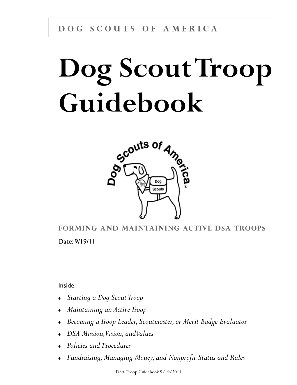 Dog Scout Troop Guidebook 2011-9-19
