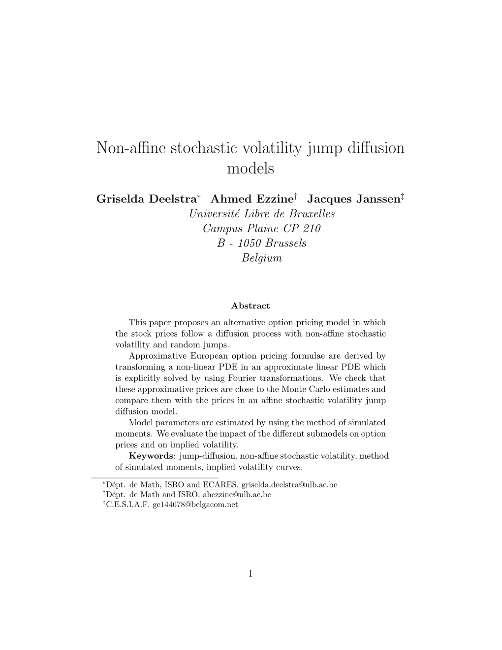 Non-Affine Stochastic Volatility Jump Diffusion Models