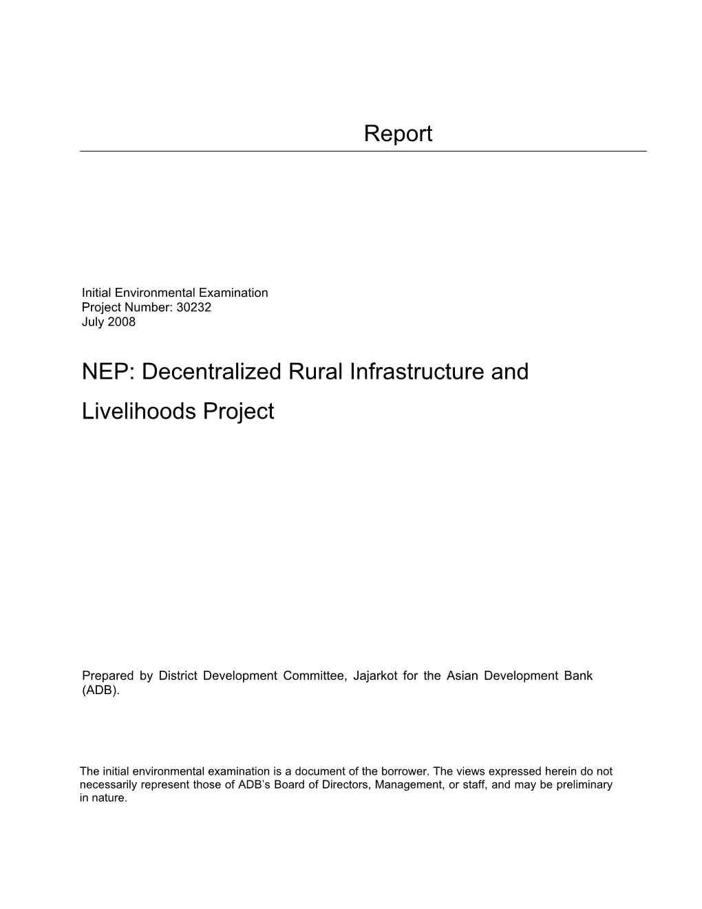 Decentralized Rural Infrastructure and Livelihoods Project