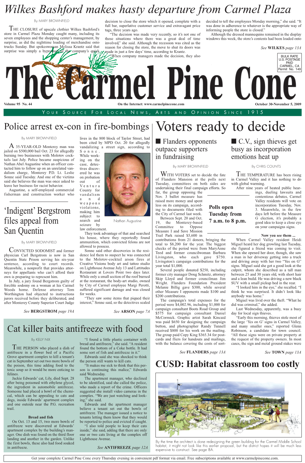 Carmel Pine Cone, October 30, 2009 (Main News)