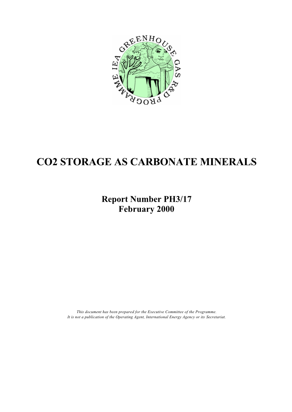 Co2 Storage As Carbonate Minerals