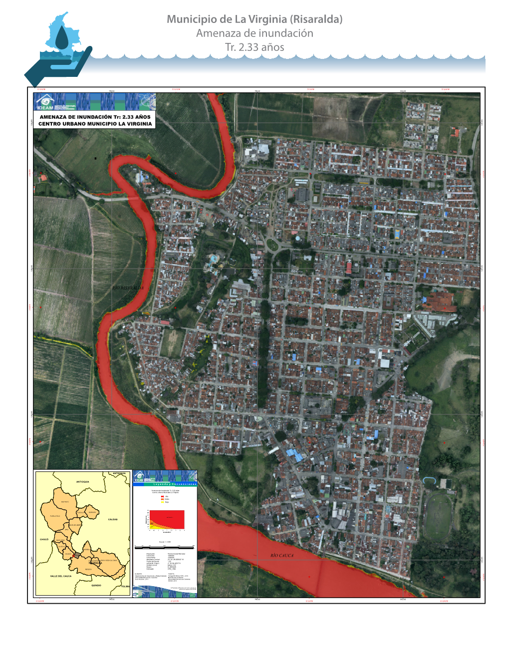 Municipio De La Virginia (Risaralda) Amenaza De Inundación Tr. 2.33 Años