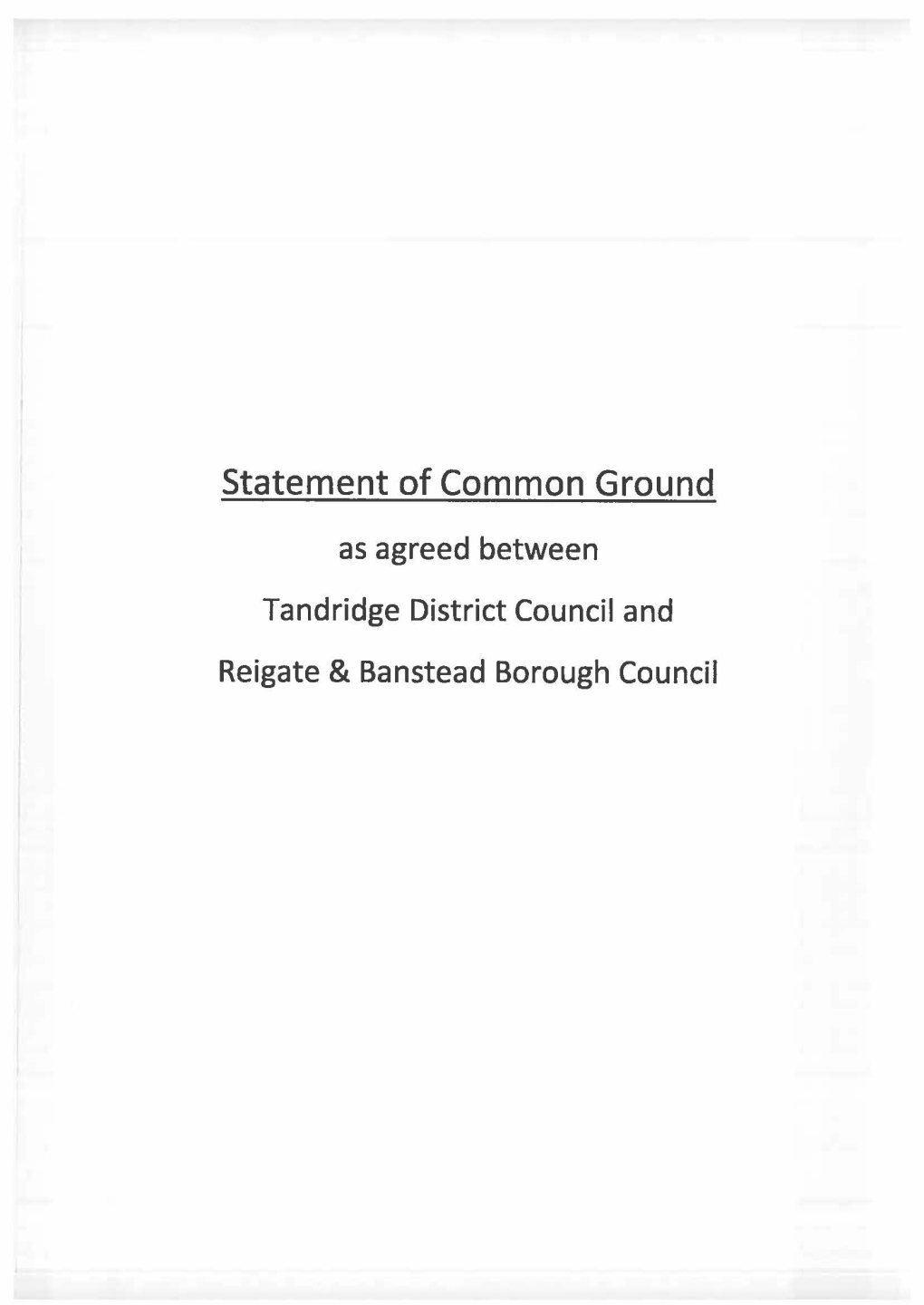 Statement of Common Ground Reigate and Banstead Borough