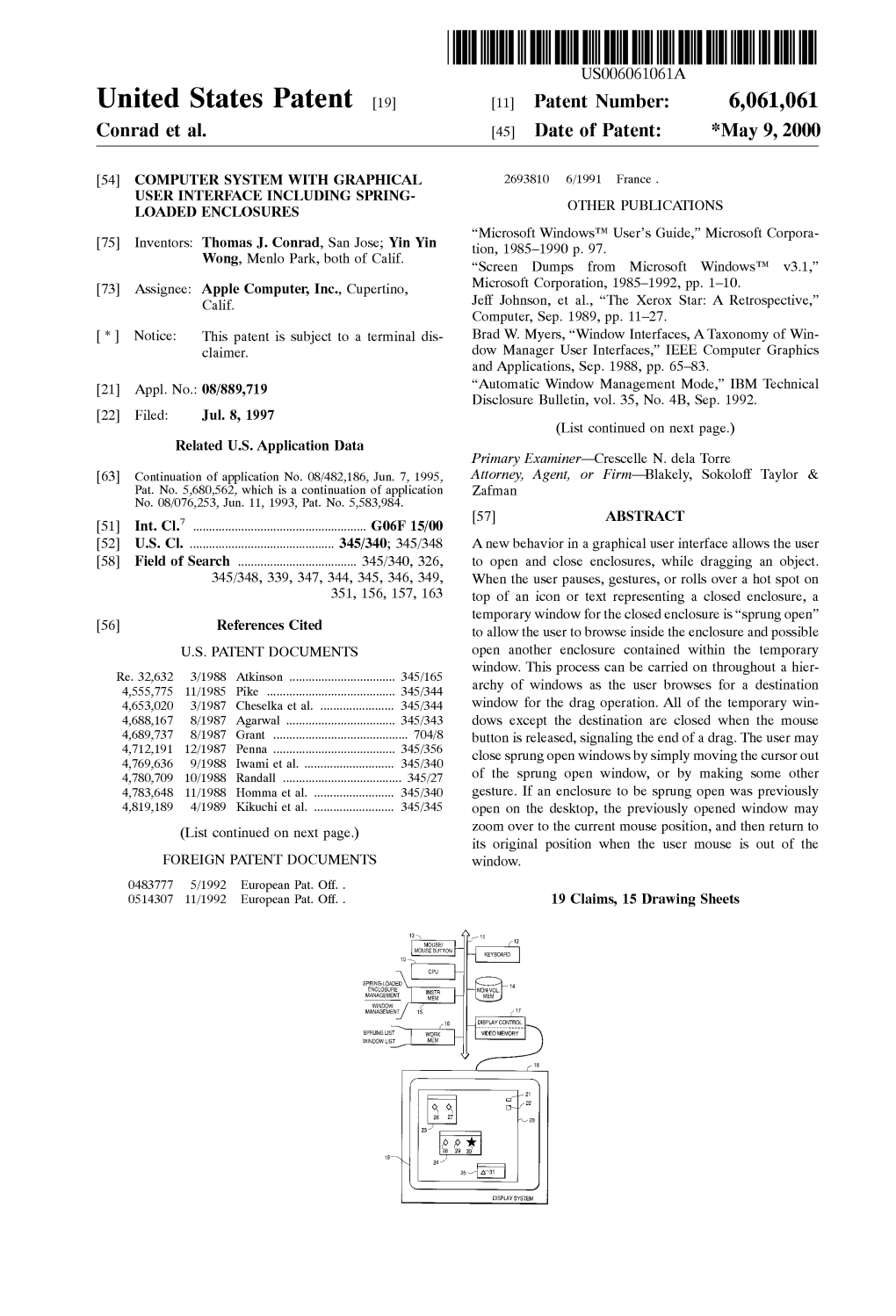 United States Patent (19) 11 Patent Number: 6,061,061 Conrad Et Al