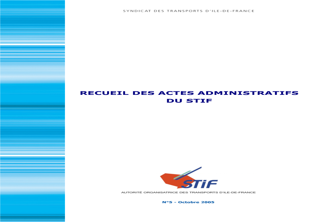 Recueil Des Actes Administratifs Du Stif