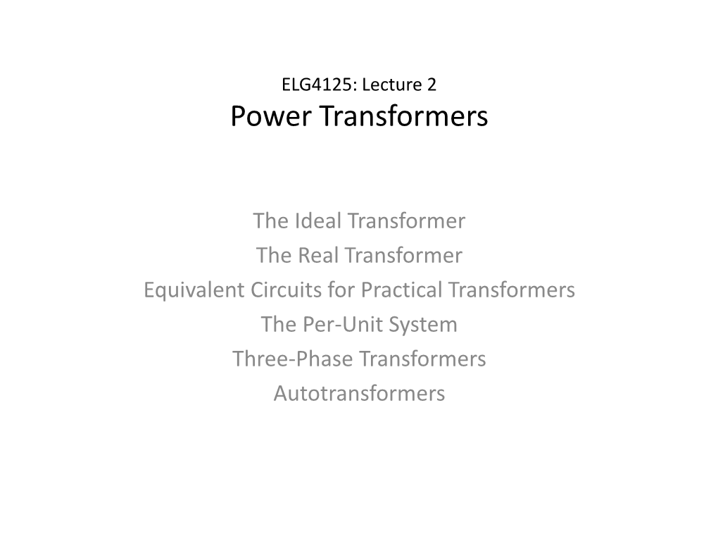 Power Transformers