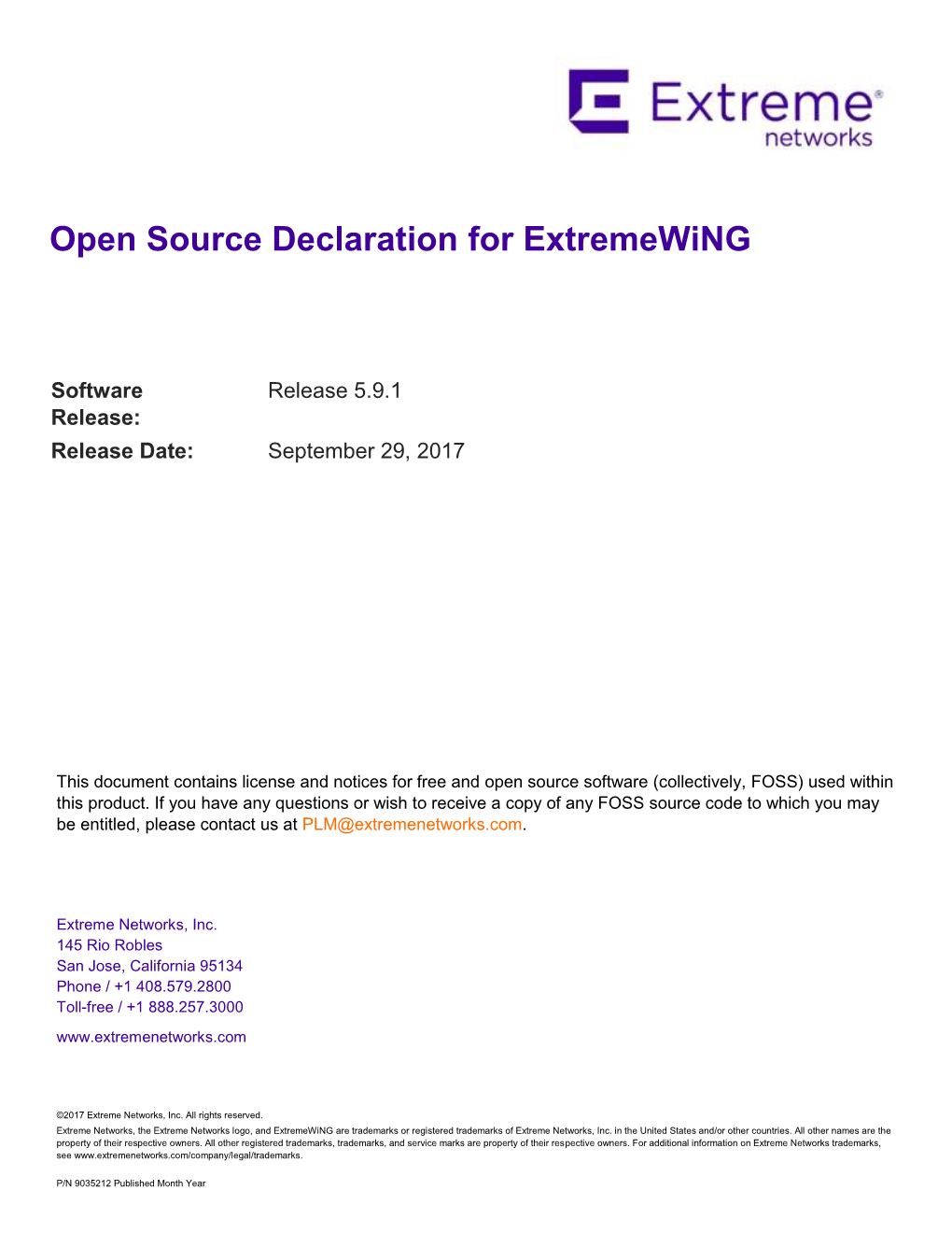 Open Source Declaration for Extremewing