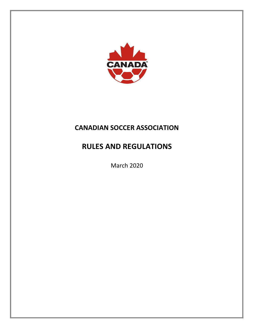 Canadian Soccer Association Rules and Regulations