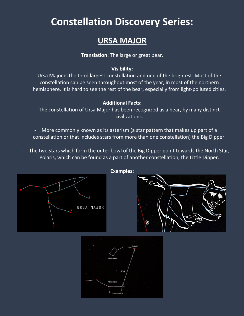 Constellation Discovery Series: URSA MAJOR