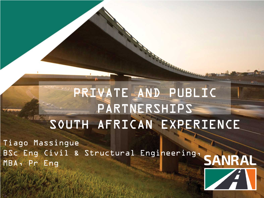 Private and Public Partnerships South African Experience