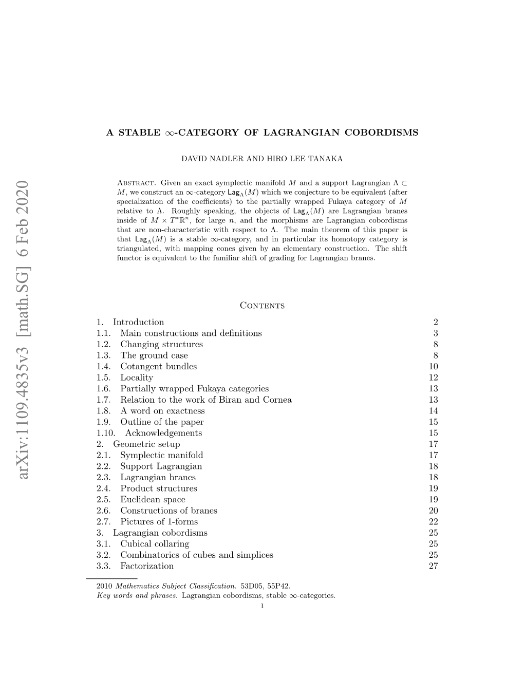 A Stable Infinity-Category of Lagrangian Cobordisms