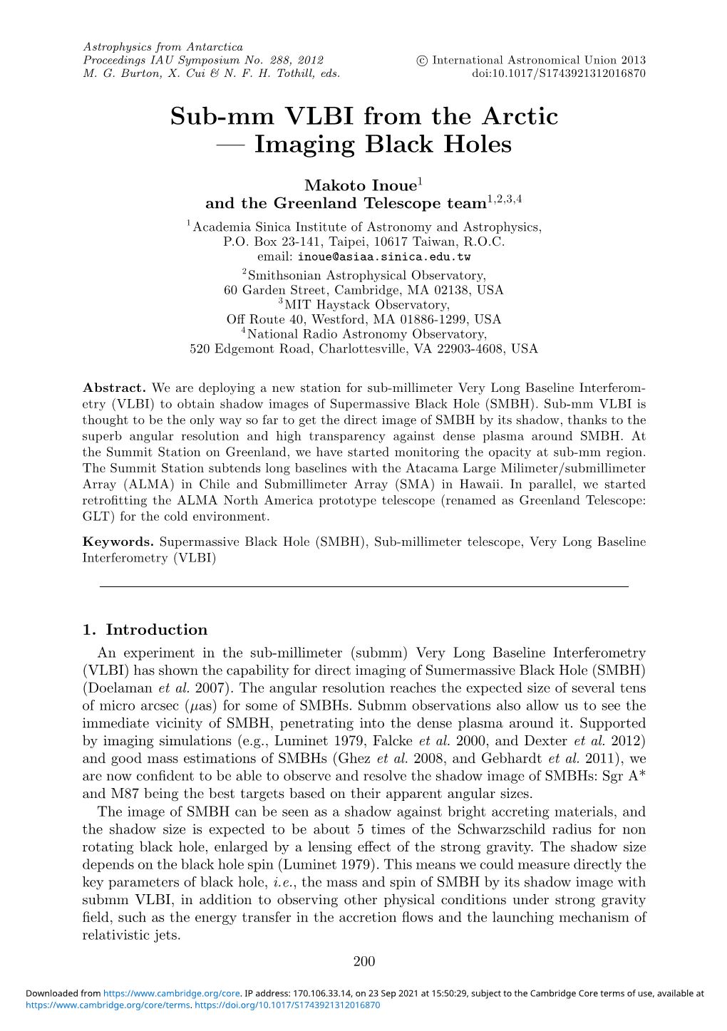 Sub-Mm VLBI from the Arctic — Imaging Black Holes