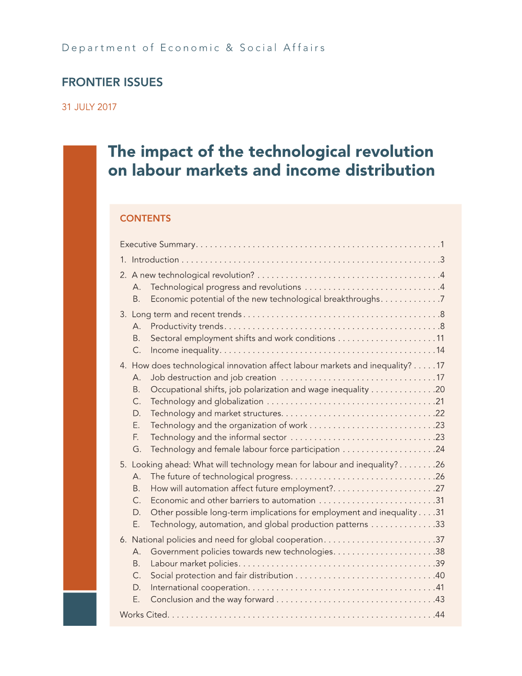 The Impact of the Technological Revolution on Labour Markets and Income Distribution