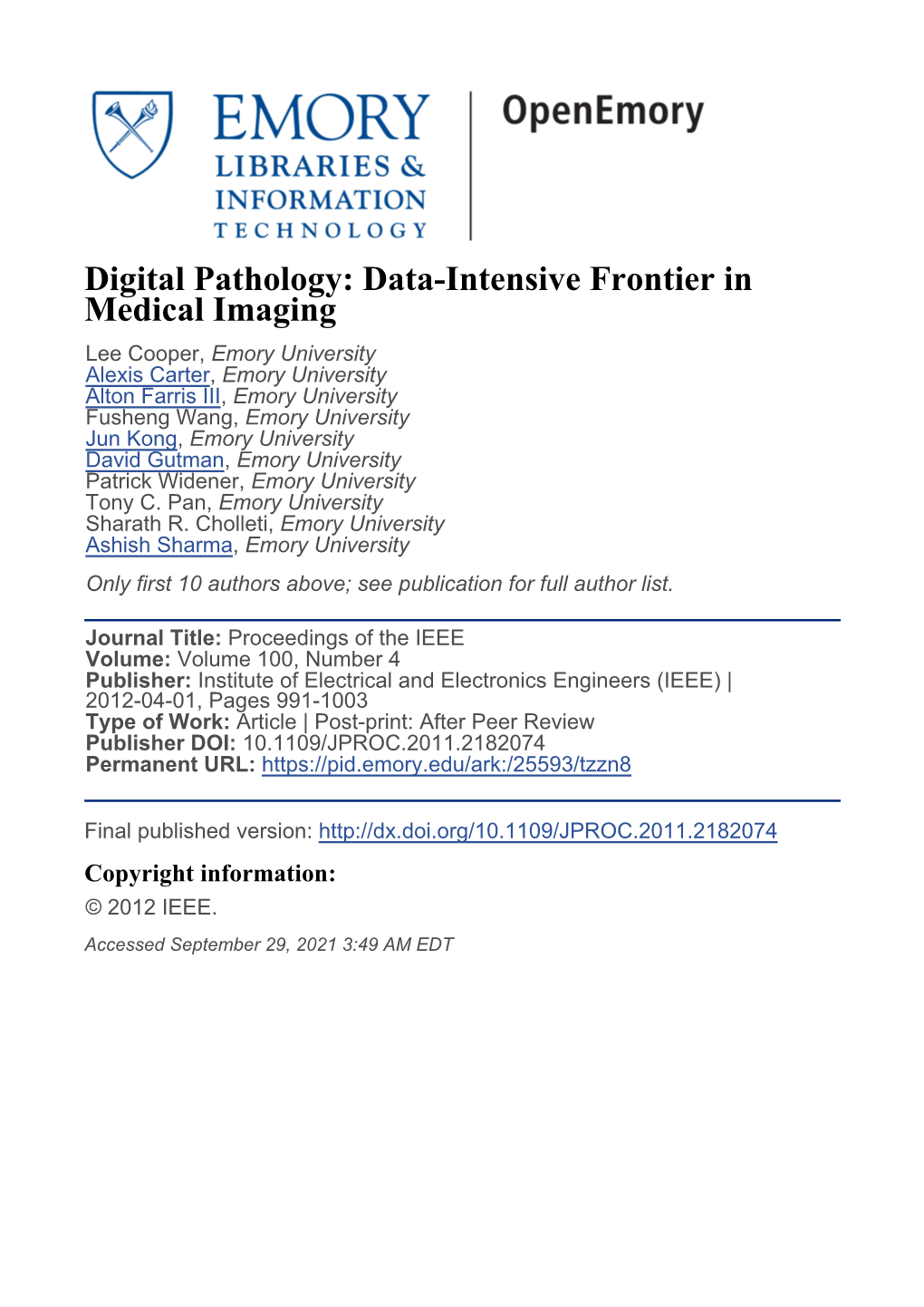 Digital Pathology