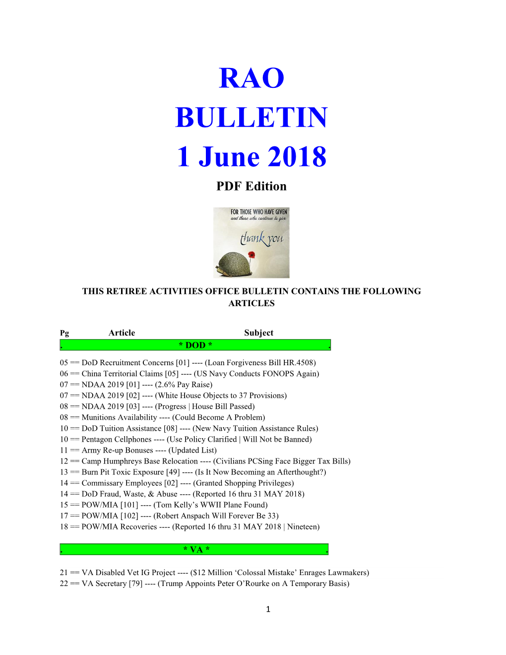 Bulletin 180601 (PDF Edition)