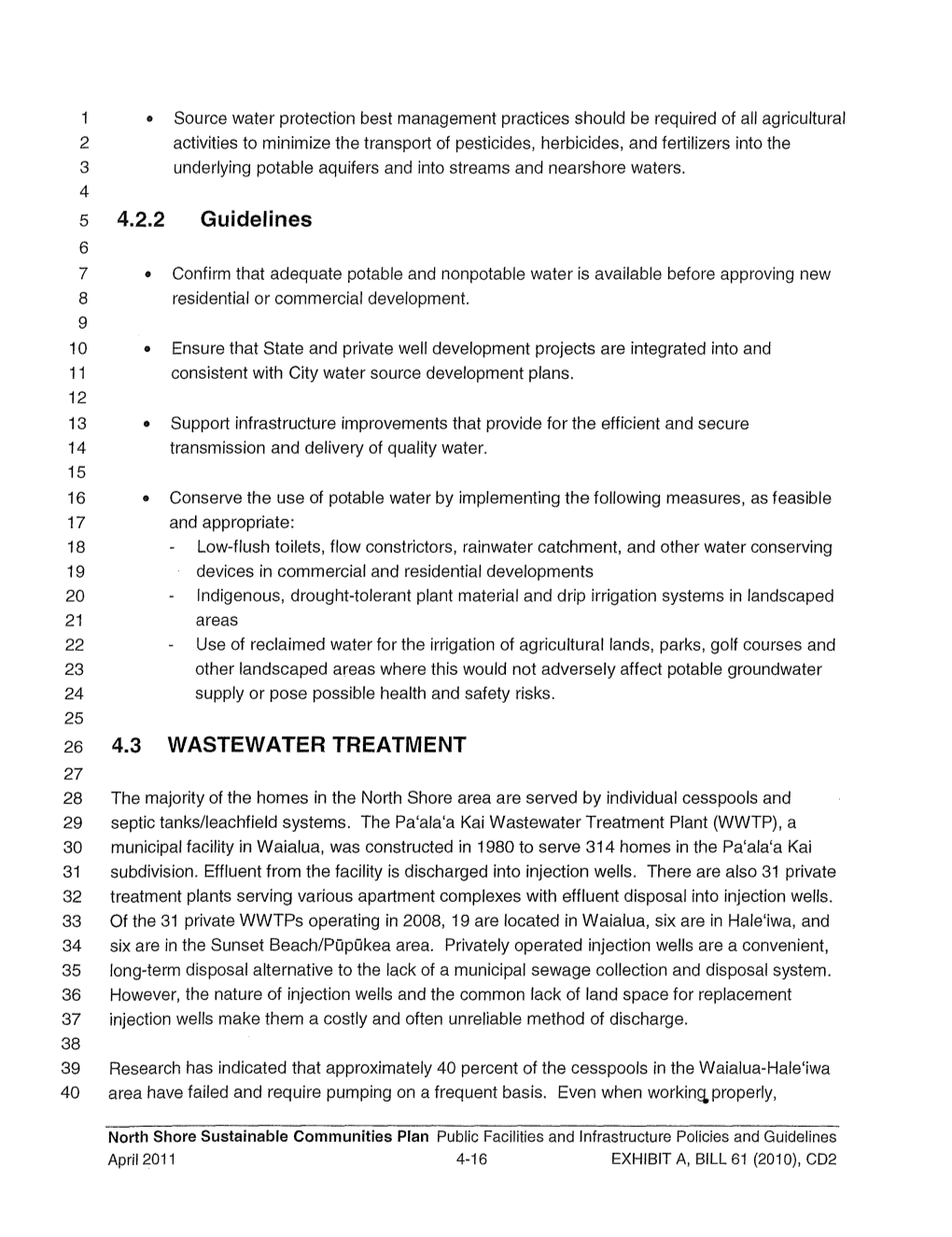 4.2.2 Guidelines 4.3 WASTEWATER TREATMENT