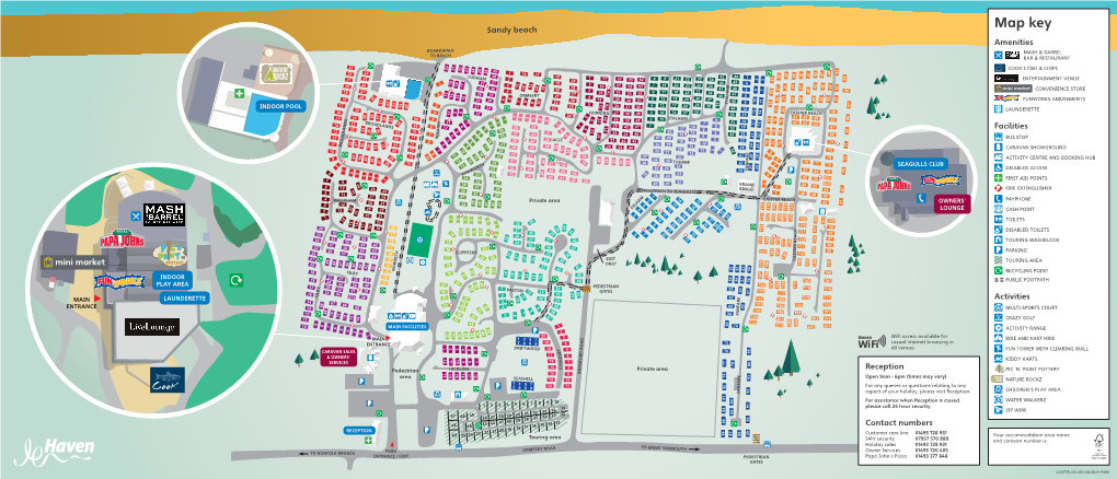 Map Key Amenities BOARDWALK MASH & BARREL to BEACH BAR & RESTAURANT