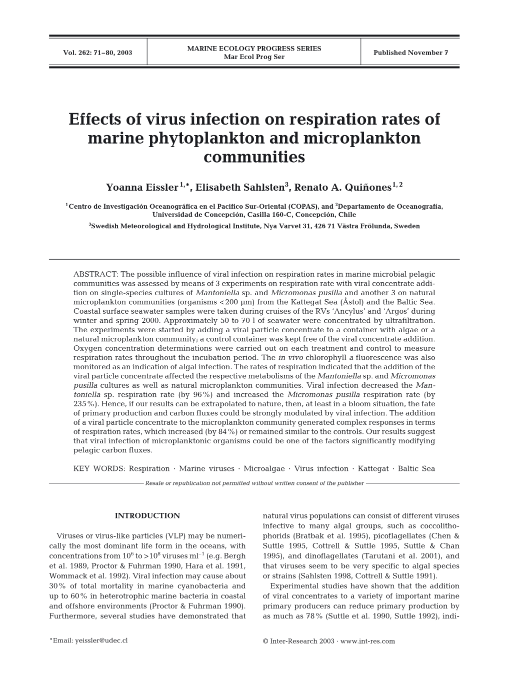 Effects of Virus Infection on Respiration Rates of Marine Phytoplankton and Microplankton Communities