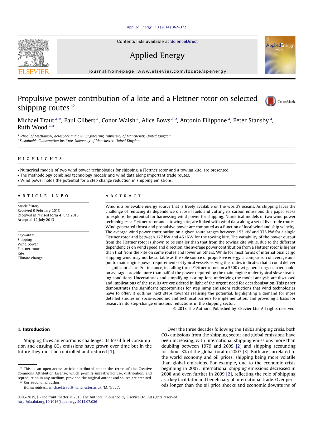 Propulsive Power Contribution of a Kite and a Flettner Rotor on Selected