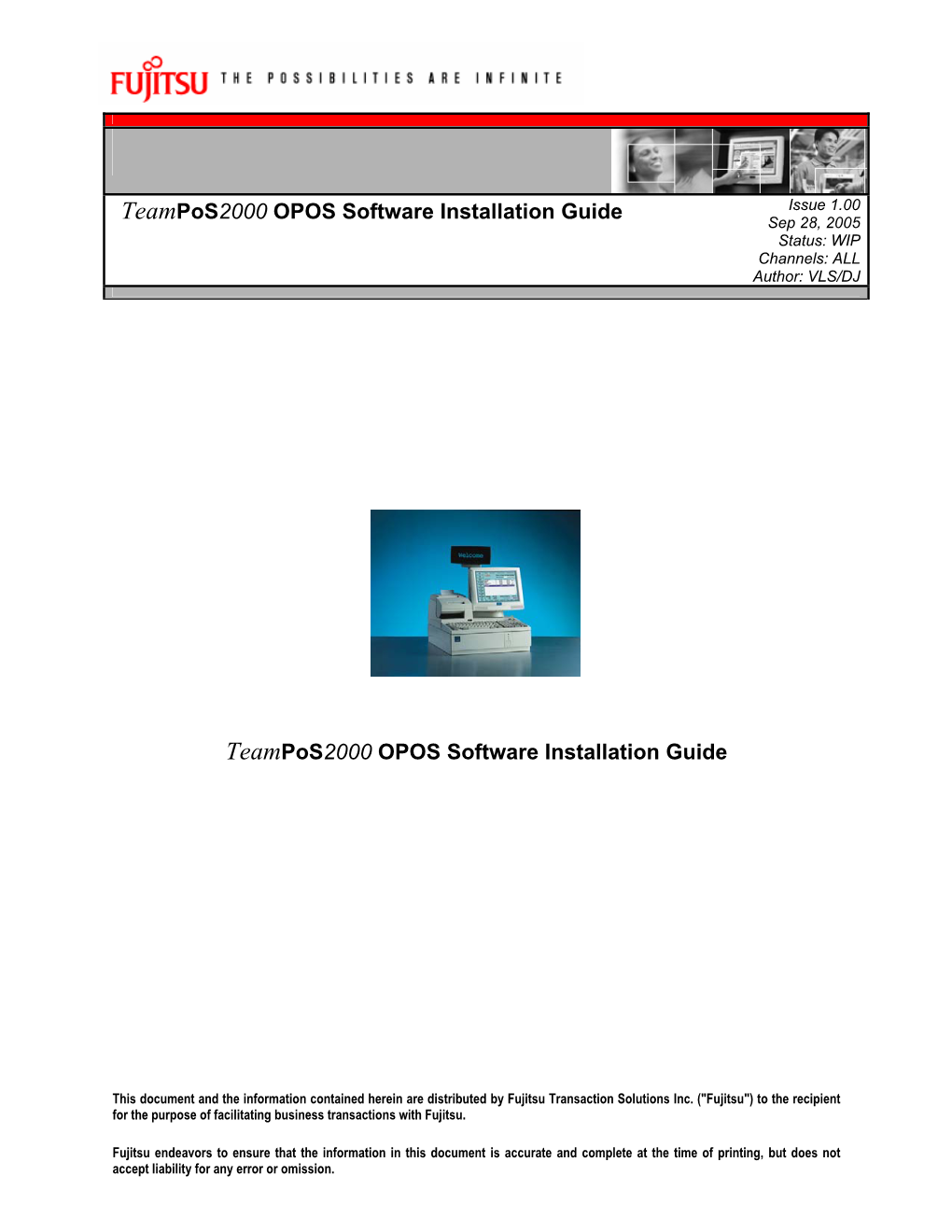 Teampos2000 OPOS Software Installation Guide