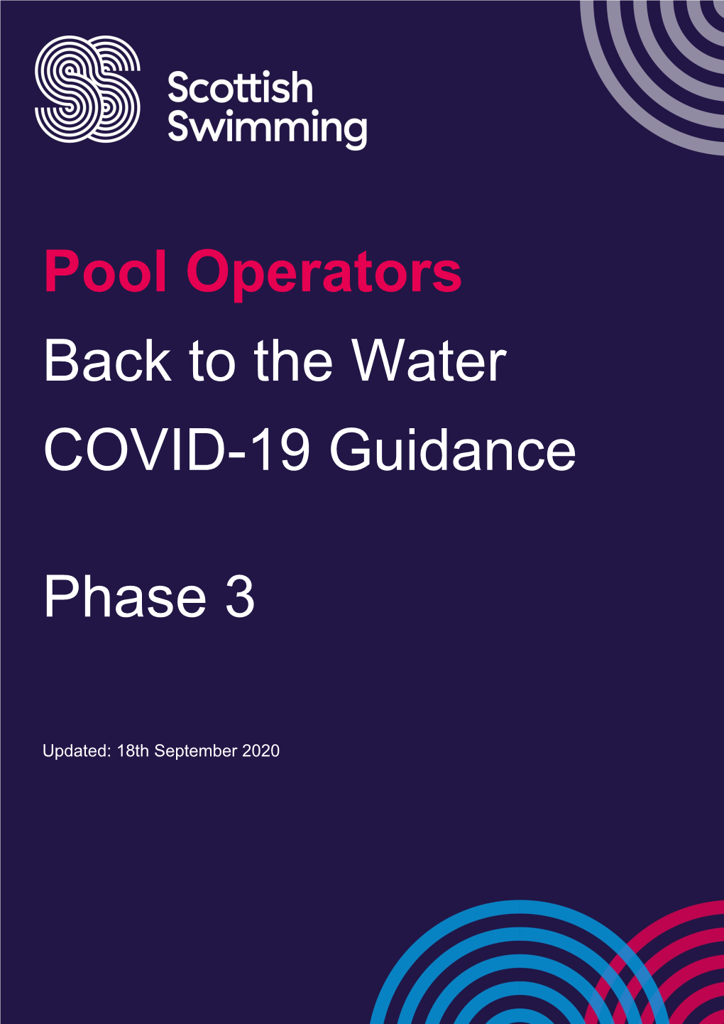 Pool Operators Back to the Water COVID-19 Guidance Phase 3