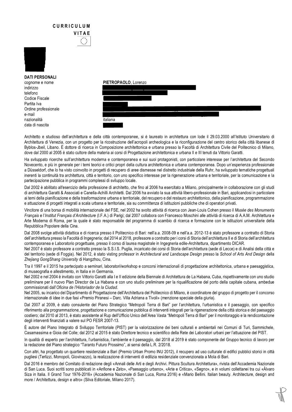 CV Pietropaolo Privacy.Pdf