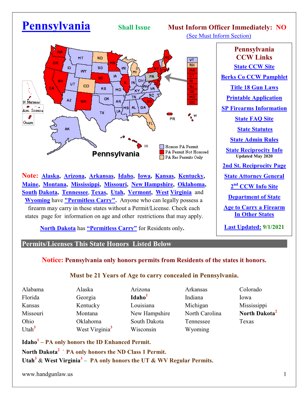 Pennsylvania Concealed Carry Permit/License