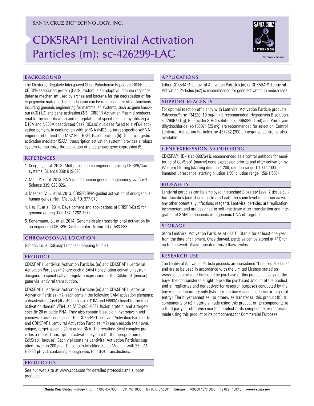 CDK5RAP1 Lentiviral Activation Particles (M): Sc-426299-LAC
