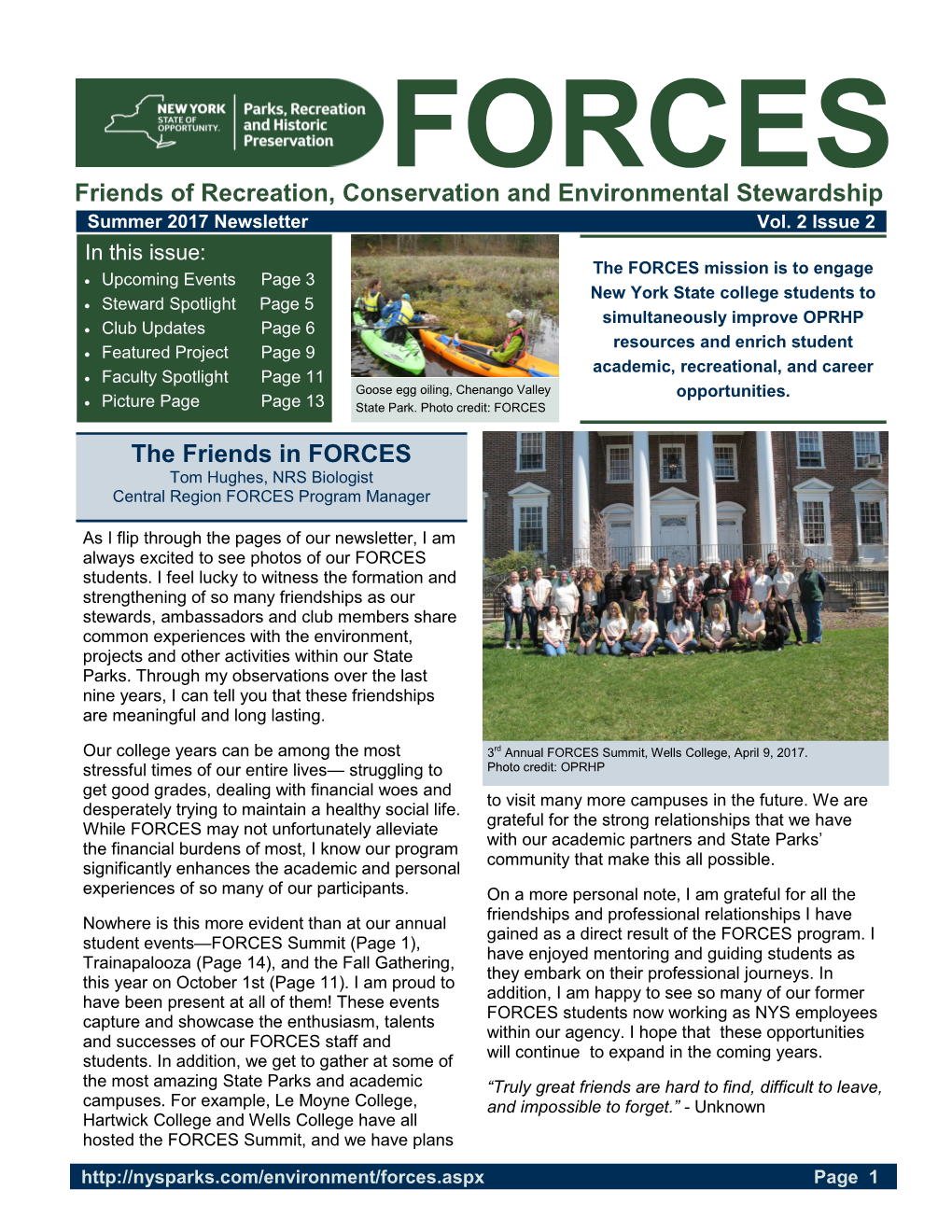 FORCES Friends of Recreation, Conservation and Environmental Stewardship