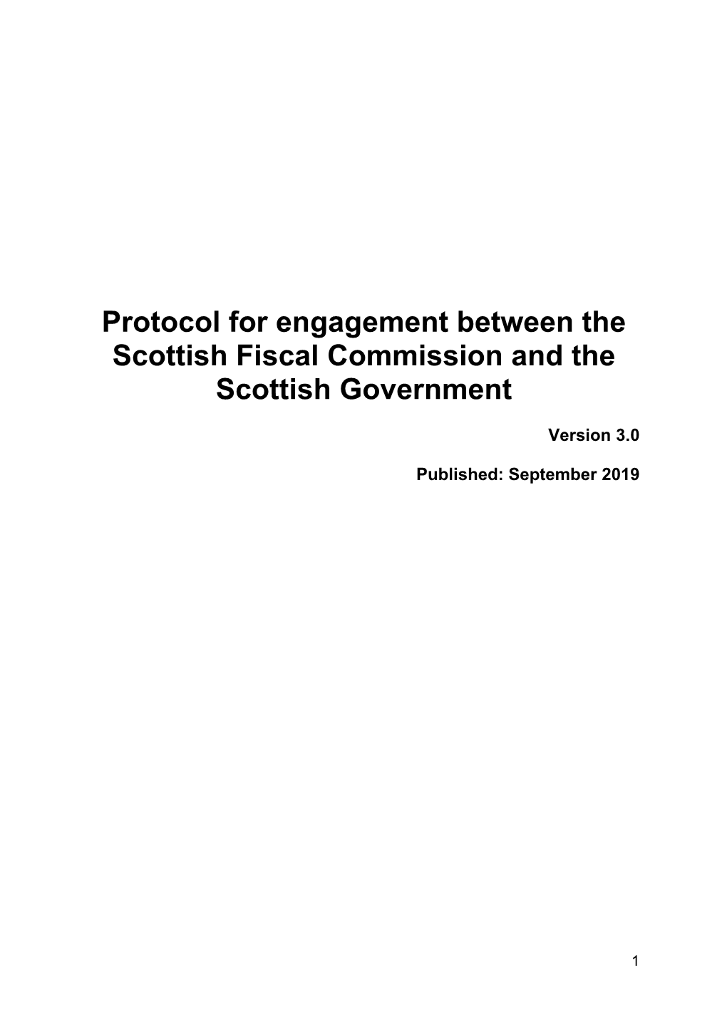 Protocol for Engagement with the Scottish Government