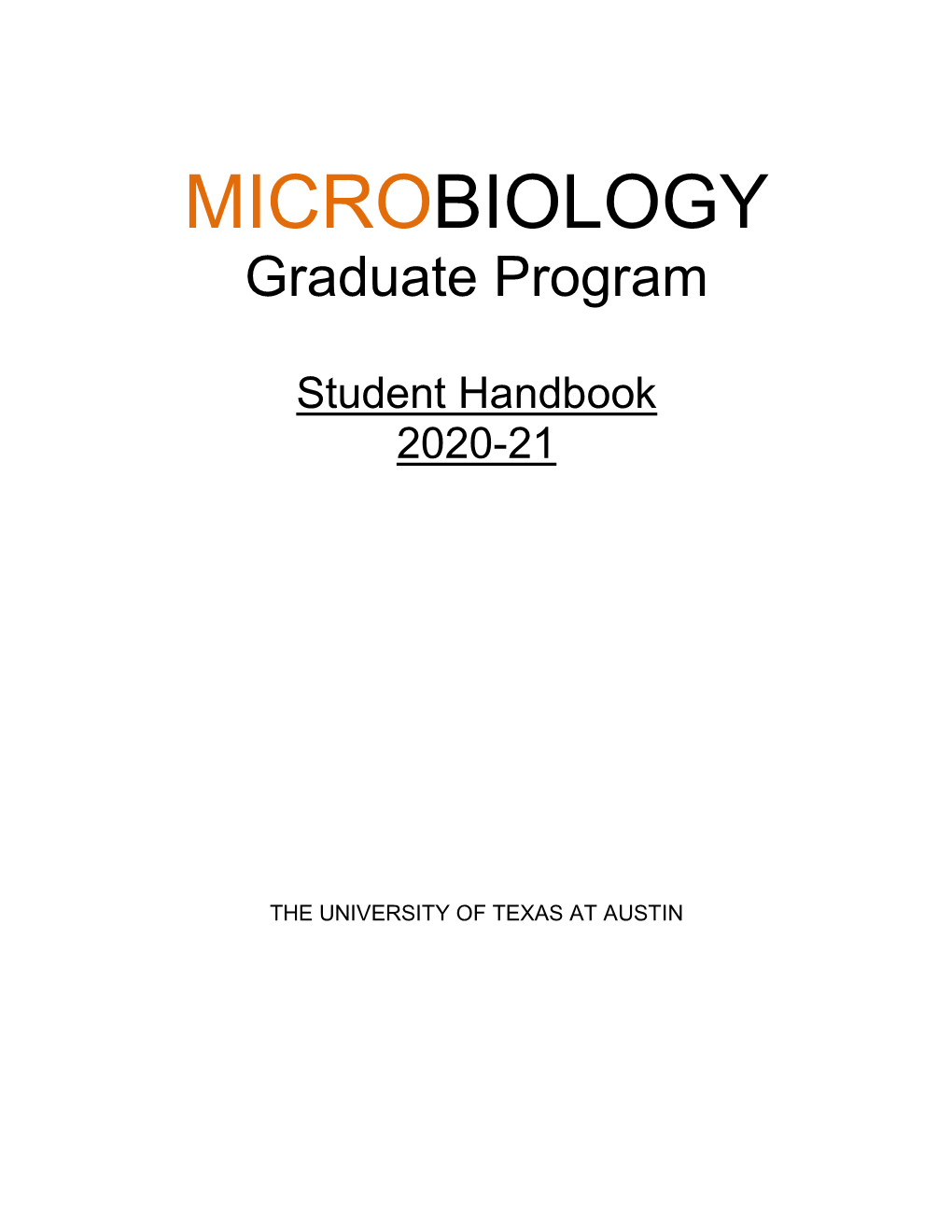 MICROBIOLOGY Graduate Program