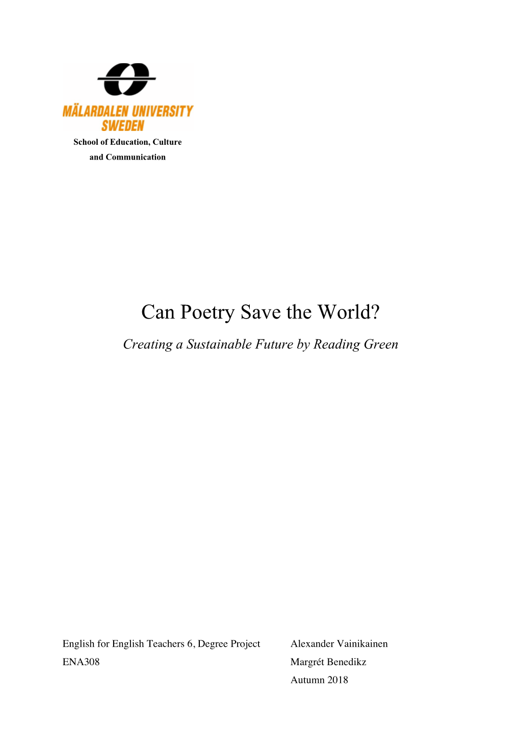 Can Poetry Save the World?