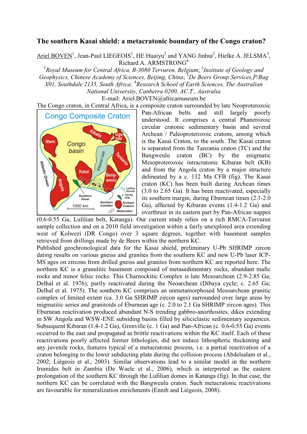 A Metacratonic Boundary of the Congo Craton?