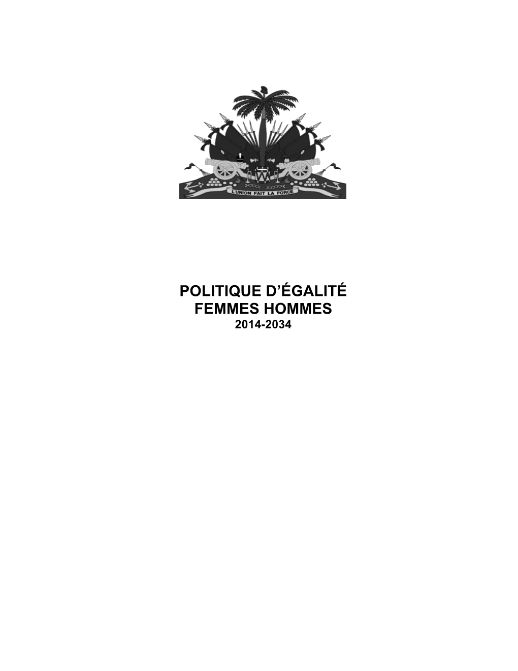 Politique D'égalité Femmes Hommes 2014-2034