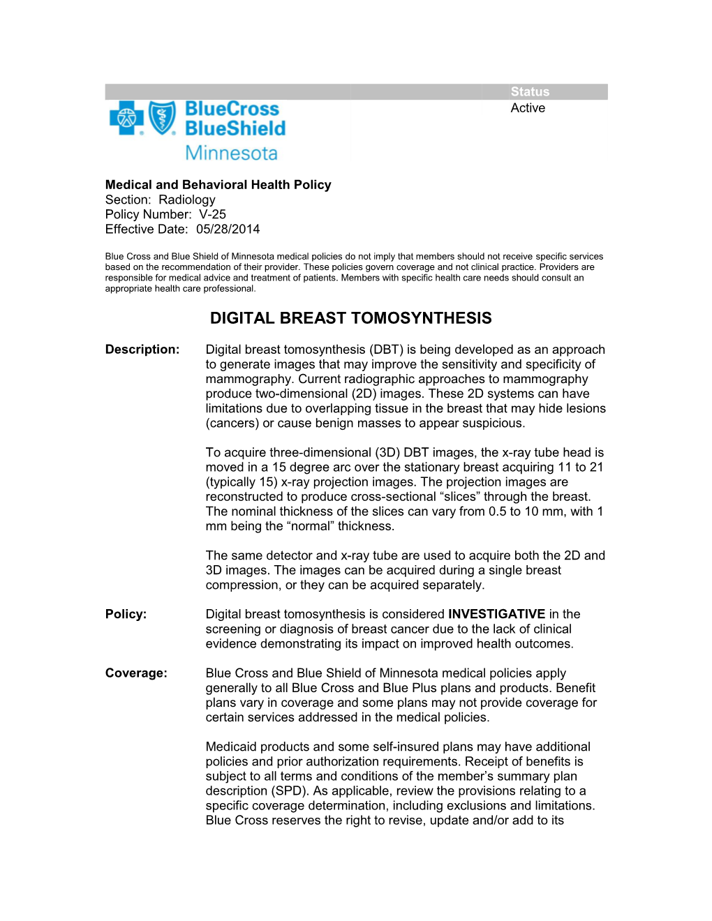 Digital Breast Tomosynthesis