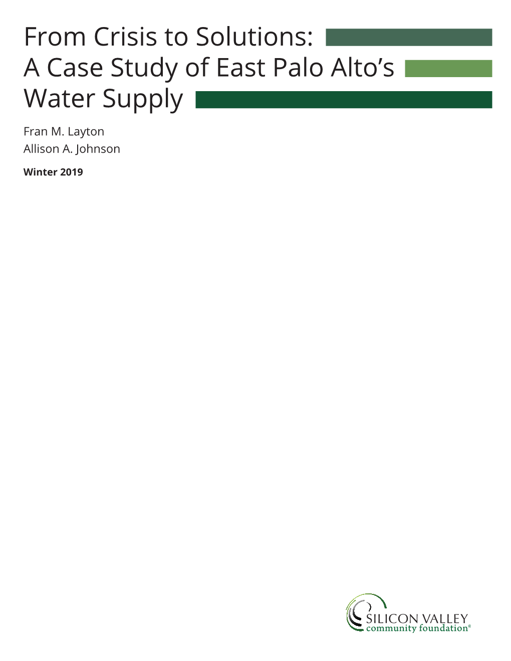 A Case Study of East Palo Alto's Water Supply