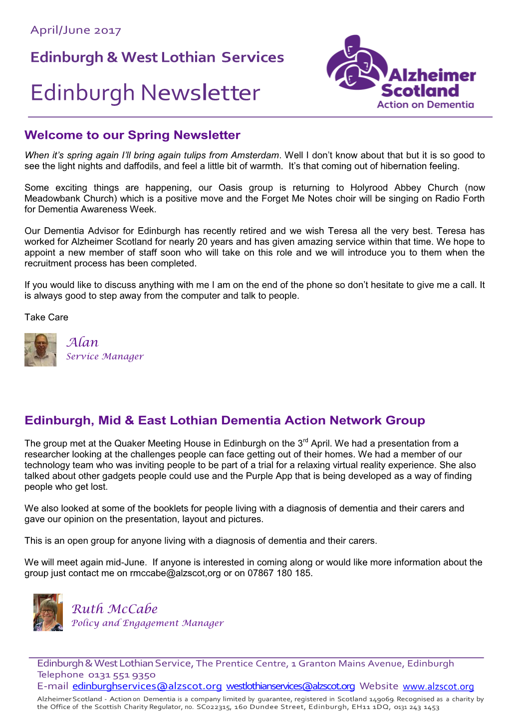 Edinburgh Newsletter