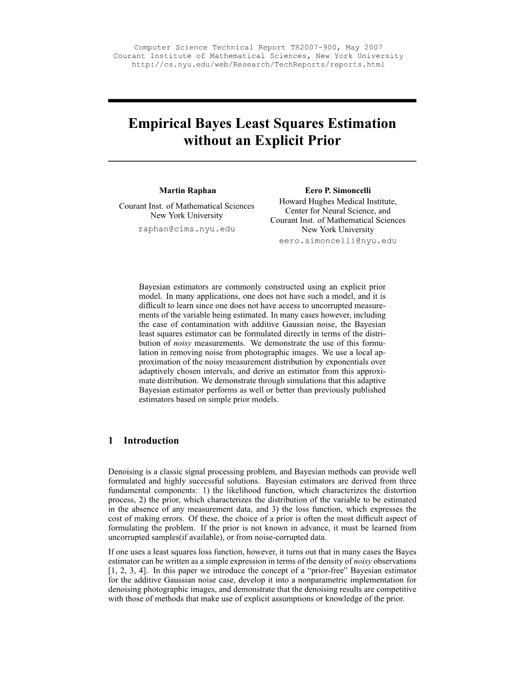 Empirical Bayes Least Squares Estimation Without an Explicit Prior