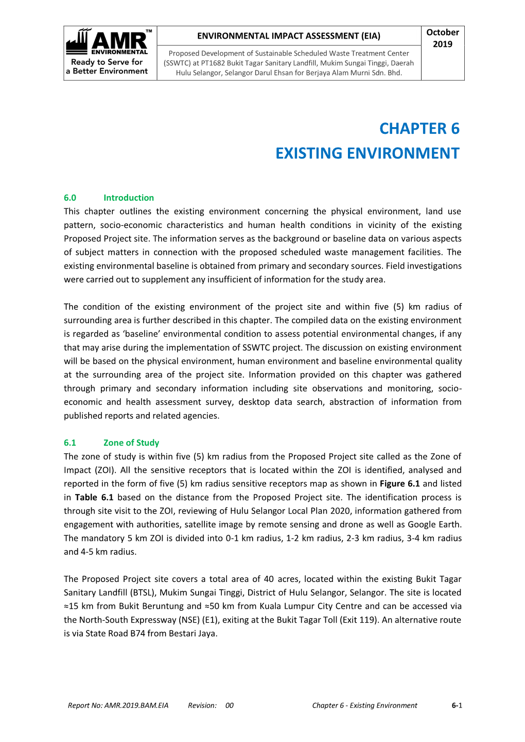 Chapter 6 Existing Environment