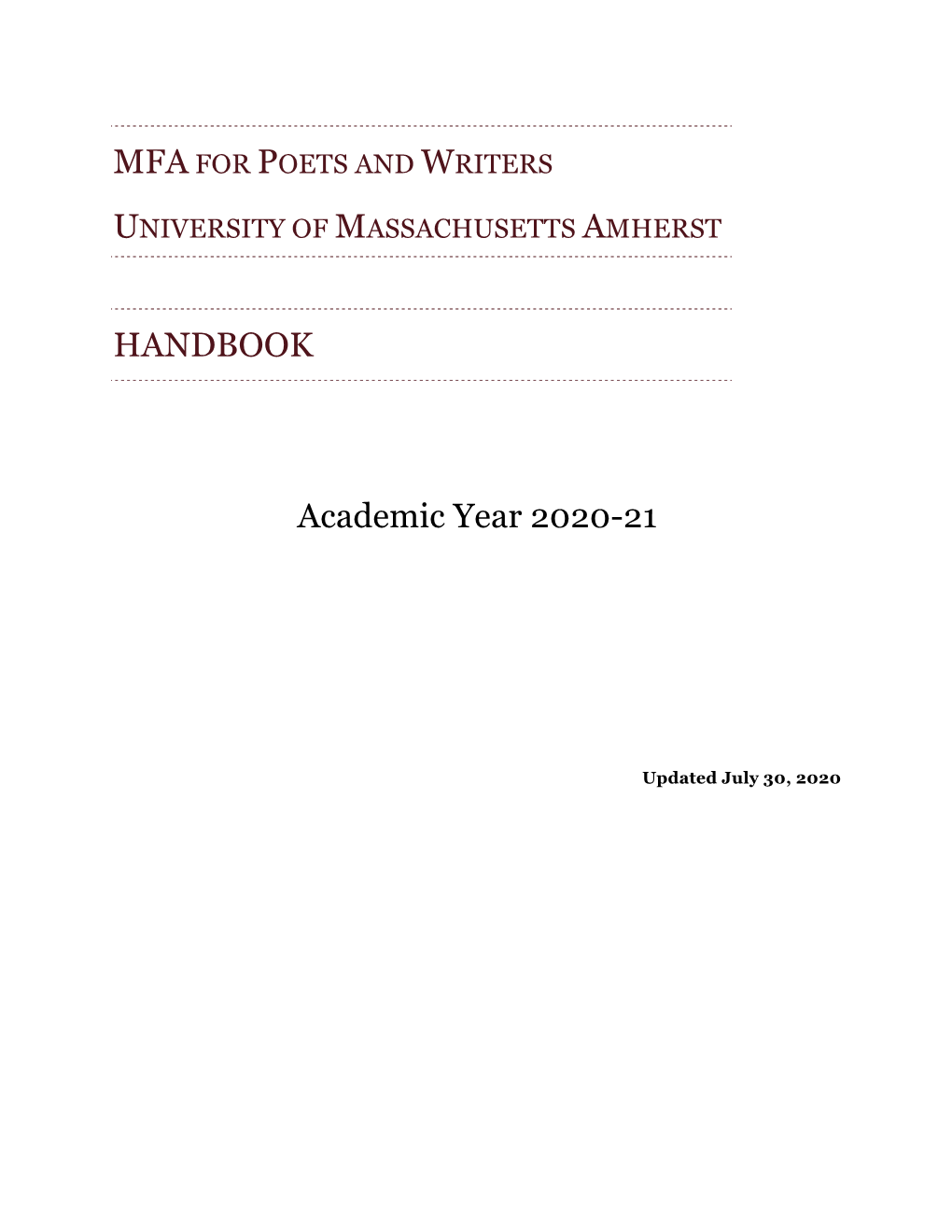 20-21 MFA Handbook (Updated July 2020)
