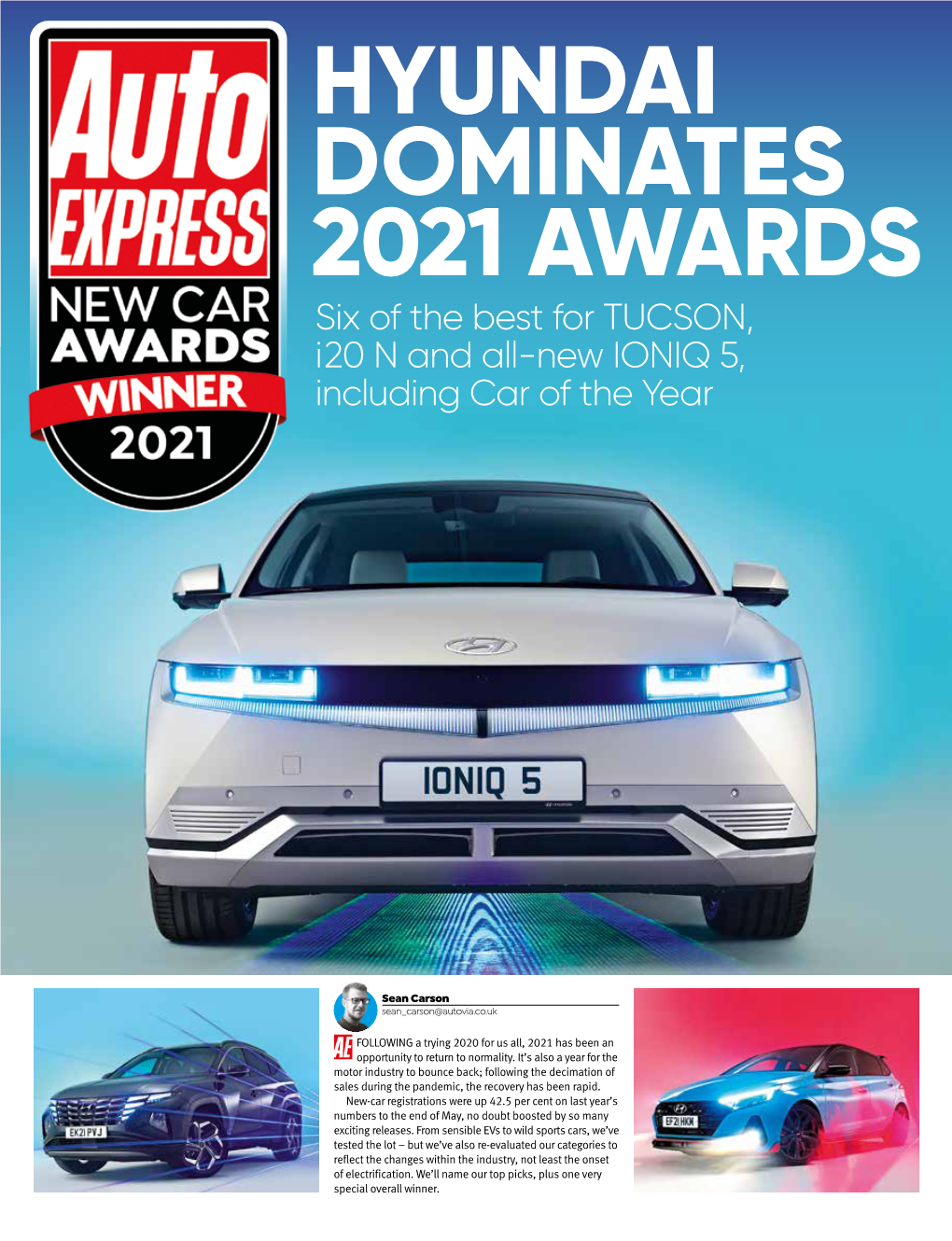 HYUNDAI DOMINATES 2021 AWARDS Six of the Best for TUCSON, I20 N and All-New IONIQ 5, Including Car of the Year